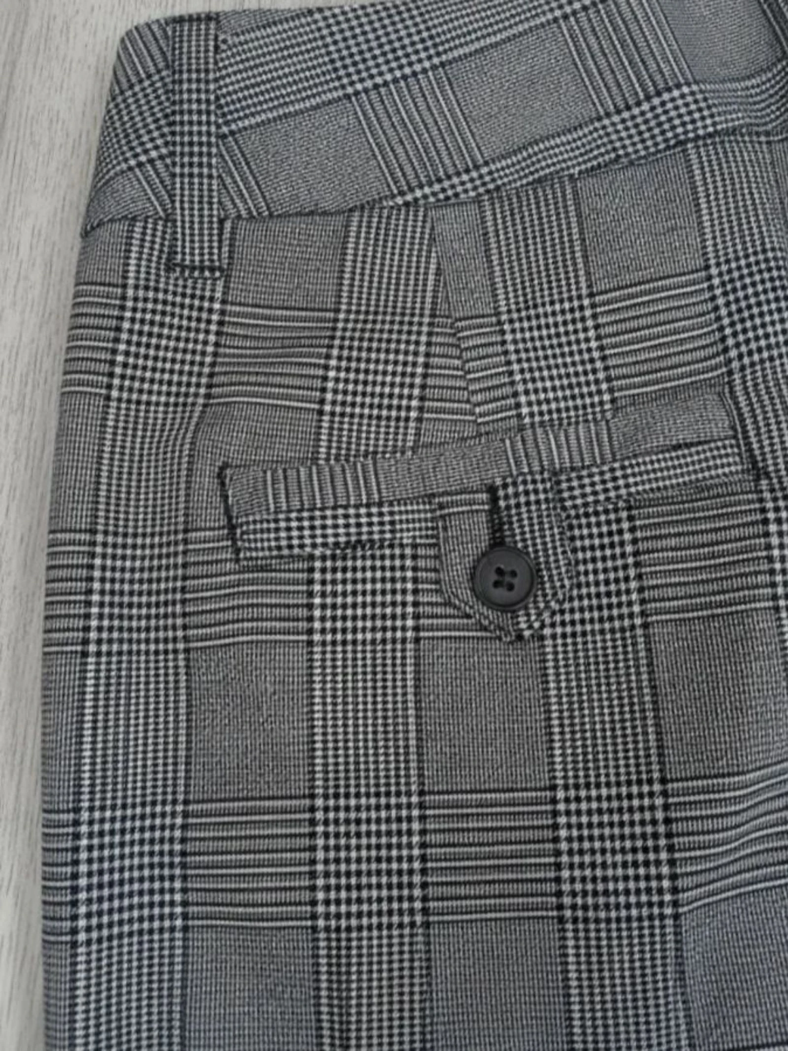 C&A Glen Plaid getailleerde grijze corporate old money chinobroek – photo 10
